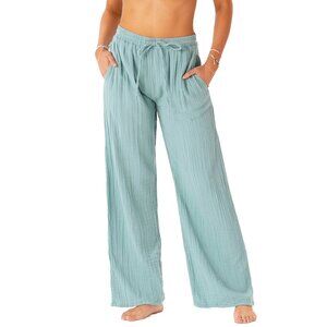 Women's Aqua Cotton Cabana Pants